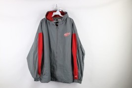 Vintage 90s Puma Mens XL Distressed Detroit Red Wings Full Zip Hooded Jacket - £34.36 GBP