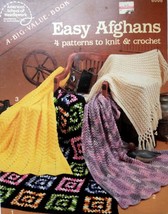 Easy Afghans 4 Patterns to Knit and Crochet / American School of Needlew... - $4.55