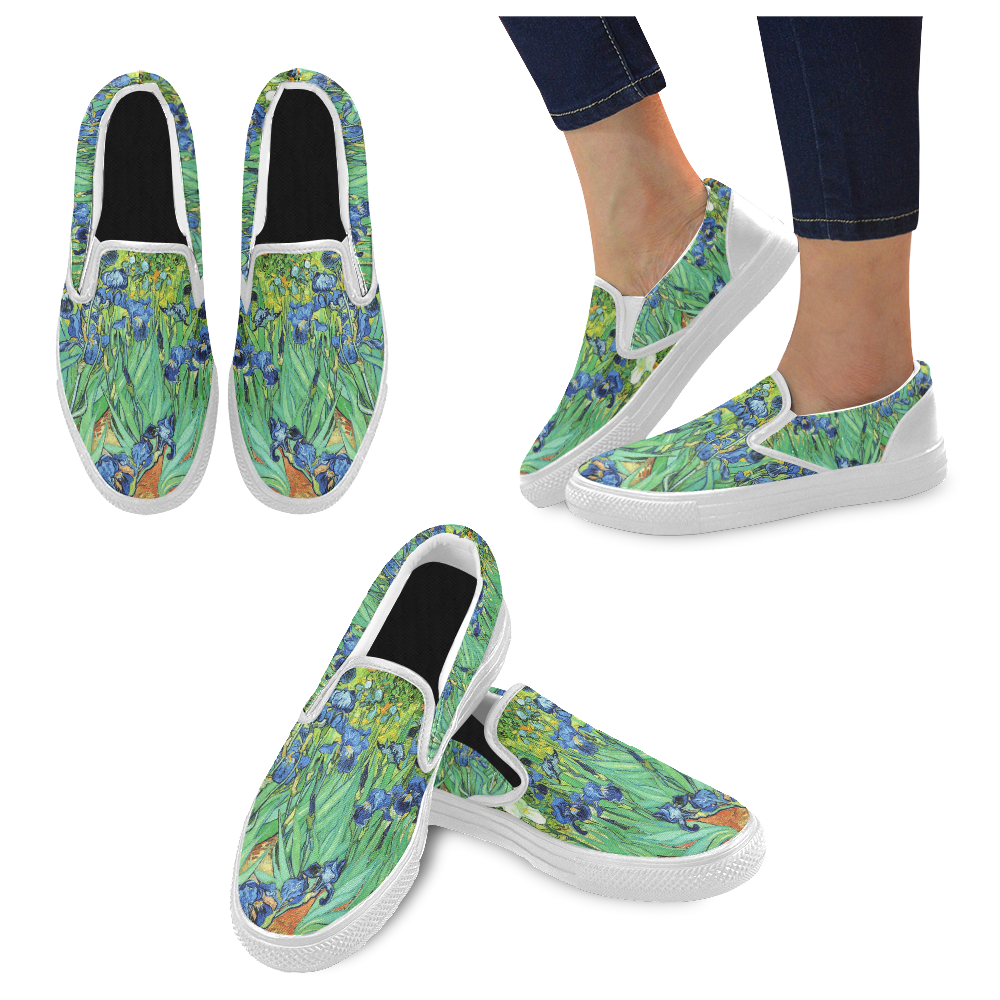 Irises Vincent Van Gogh Art Slip-on Canvas Women's Shoes US Size 6-12