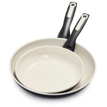 GreenPan Rio Healthy Ceramic Nonstick 8&quot; and 10&quot; Frying Pan Skillet Set,... - £50.35 GBP