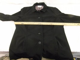 Adult Women&#39;s Merona Black Pink Liner Overcoat Button Up Front Nice Cool! 31474 - £14.66 GBP