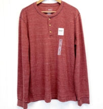 NEW Sonoma Mens XL Henley Top Shirt Thermal Marled Rusty Red Long Sleeve  - £14.62 GBP
