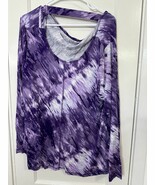 Lane Bryant LIVI Active Purple Tie Dye Long Sleeve Shirt Size 10/12 - $29.99