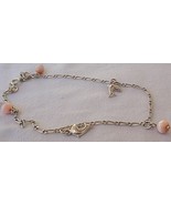 Mini dolphins silver pink anklet - $27.35 CAD