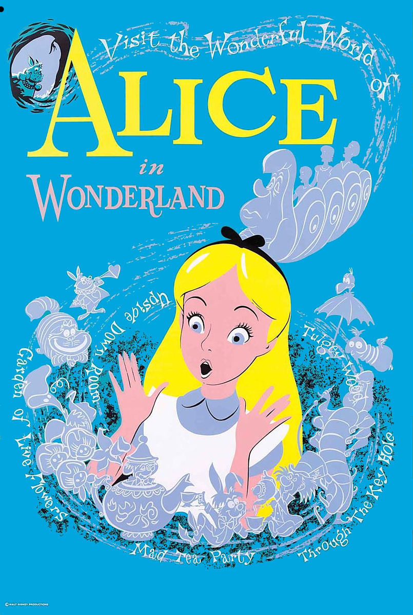 Alice in Wonderland Poster Vintage Disneyland 1958  - £11.98 GBP