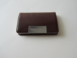 New Amer Sports Brown Leather Business Card Holder - $10.00