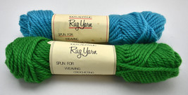 Vintage NEW Old Stock A.B. Brian 100% Acrylic Rug Yarn - 2 Skeins Green &amp; Blue - £6.68 GBP