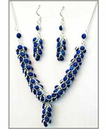 Ensemble Collier et Boucles D&#39;Oreilles Avec Argent Et Lapir - $119.05 CAD
