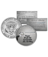 RUGER SINGLE SIX .22 Mag Gun Firearm JFK Kennedy Half Dollar US Colorize... - $8.56