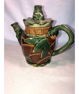 Majolica Frog Finial Tea Pot With Lid Mint - £46.98 GBP