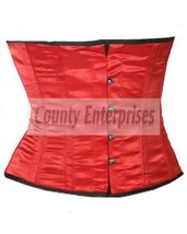 Cincher Shaper Taillen Waspie Full Steel Bone Spiral Waist bust Red Sati... - £36.18 GBP