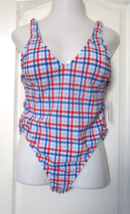 GB Bikini Plaid Swim Suit Size Large removable pads - $19.75