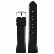 Morellato Carezza Silicone Watch Strap - Black - 20mm - Chrome-plated Stainless  - £28.48 GBP