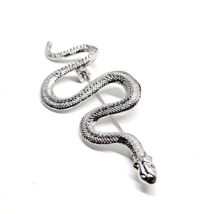 Snake Badge Brooch Pin Badge Serpent Fertility and Rebirth 925 Silver Plated Pin - £3.51 GBP