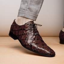 Olivieri Genuine Pirarucu Skin Classic Dress Shoes Brown image 12