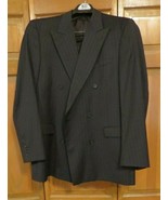 Men&#39;s Daniel Cremieux Collection Suit Jacket 44L Blue Striped Double Bre... - $69.44 CAD