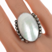 sz8 Vintage southwestern sterling mabe pearl ring - £114.40 GBP