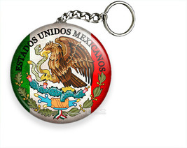 Rustic Patriotic Mexican Eagle Flag Mexico Keychain Keyfob Chain Ring Gift Idea - £12.38 GBP+