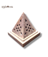 Pyramid Censer Candle Holder Reddish Soapstone Finely Engraved - $889.99 MXN