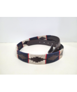TATU Imports Blue and Beige ARGENTINIAN Leather Threaded Belt -SIZE 32 - €24,79 EUR
