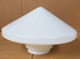 Large Art Deco Milk Glass  GLobe Lamp Shade Chandalier Diamond MCM conical B - £197.83 GBP