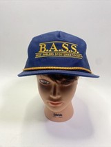 Vintage BASS Bass Anglers Sportsman Society Patch Trucker Hat Snapback Rope Brim - £31.34 GBP
