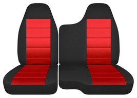 Truck seat covers Fits Ford Ranger 1998-2003 60/40 Bench seat  Black and Red - $89.99