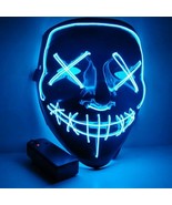 Halloween Led Luminous Mask Horror Grimace Bloody EL wire Face Masks - $10.44 CAD