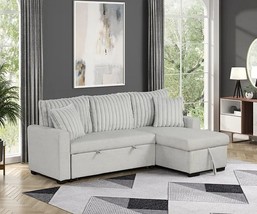 Ilkeston Grey Convertible Sectional Sofa Bed with Storage - $980.10