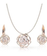Crystalline Azuria Women 18ct Gold Plated Rose Flowers Crystals Jewelry ... - £246.23 GBP