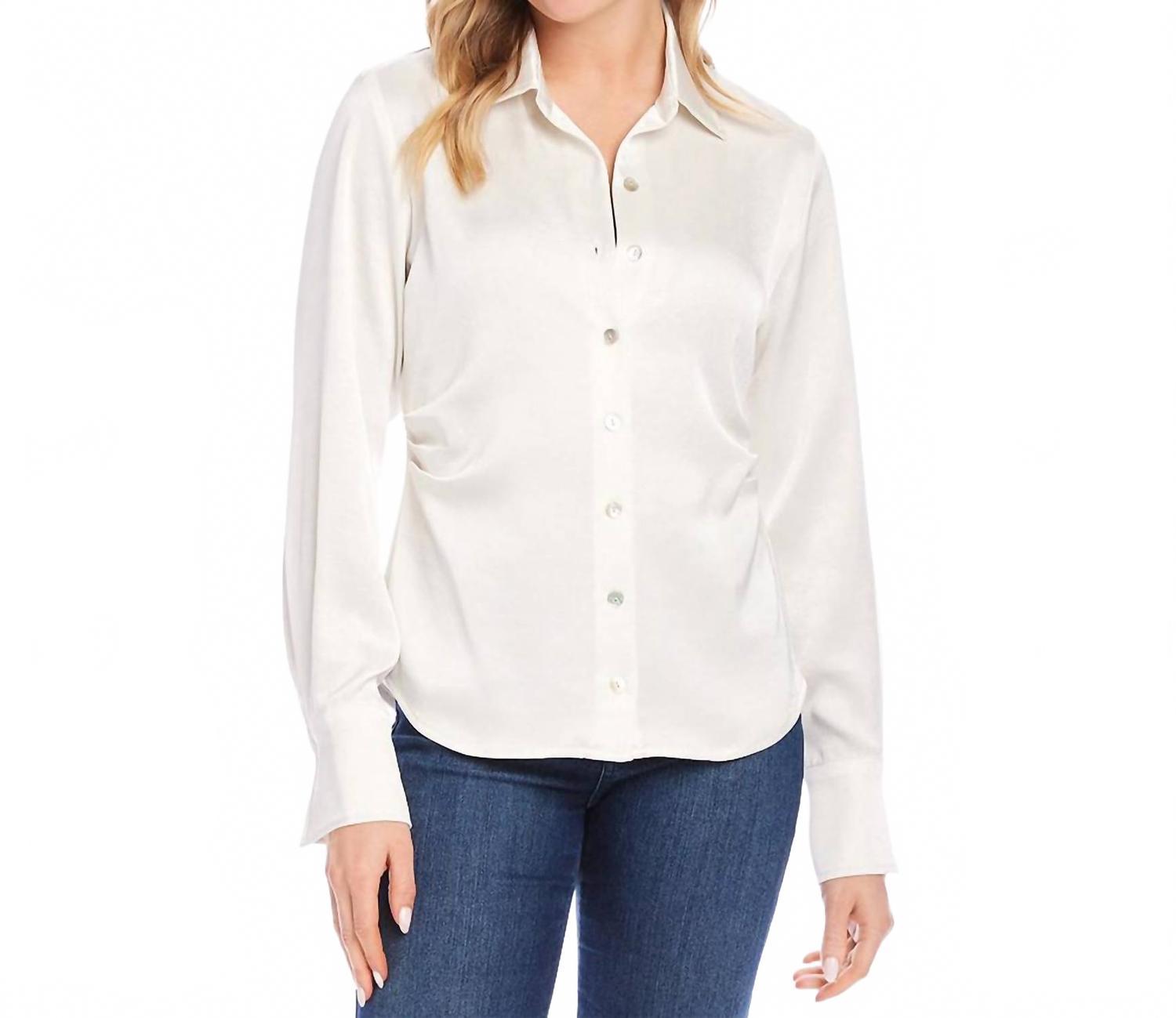 Karen Kane Satin Side Pleat Shirt Size XL - $88.11