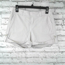 Banana Republic Shorts Womens Size 2 White Striped Cuffed Pockets Martin Fit - £14.38 GBP