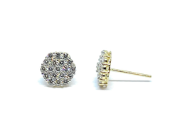 ADIRFINE 10K Solid Gold Cubic Zirconia Cluster stud Earrings - £108.41 GBP