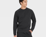 All In Motion Men&#39;s Ponte Crewneck Long Sleeve Pullover LARGE Black New ... - $28.99