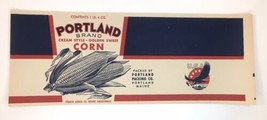 Vtg Portland Brand Cream Corn Can Label WWII Eagle Emblem Maine USA Lot Of 5 - £7.86 GBP
