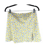 Princess Polly Mini Skirt Lemon Novelty Print Slit Satin White Yellow 6 - £11.39 GBP