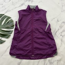 Marmot Womens Windbreaker Vest Size M Purple Gray Full Zip Lightweight - £19.45 GBP