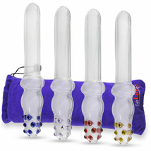 LeLuv Dildo 8 Inch Crystal Love G-Spot Nubby Glass Baton with Padded Pouch - $26.12+