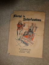 Original Vintage Early 1900s Advertising Store Paper Bag Socks by Interwoven - £17.45 GBP