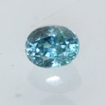 Blue Green Zircon Dark Windex Blue Oval 5.7 x 4.6 mm Cambodian Gem 1.17 carat - £30.54 GBP