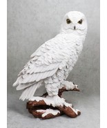 Mystical White Snow Owl Bird Statue 12.25&quot;Tall Nocturnal Bird Wildlife O... - $70.15 CAD