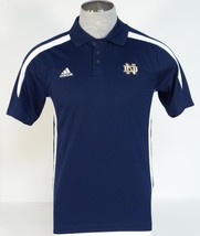 Adidas ClimaLite Collegiate Notre Dame Navy Blue Short Sleeve Polo Shirt Men&#39;s - £55.05 GBP