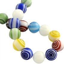 10 Wholesale Beads Millefiori Assorted Lot Bulk 8mm Swirl Mixed Set - £5.05 GBP