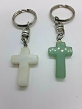 Religious Semi-precious stone key chains cross. - £7.96 GBP