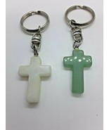 Religious Semi-precious stone key chains cross. - £7.85 GBP