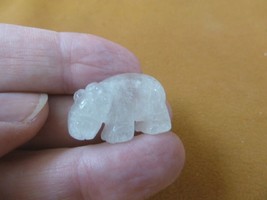 (Y-HIP-507) 1&quot; White Quartz HIPPO Hippopotamus stone Gemstone carving hi... - £6.78 GBP