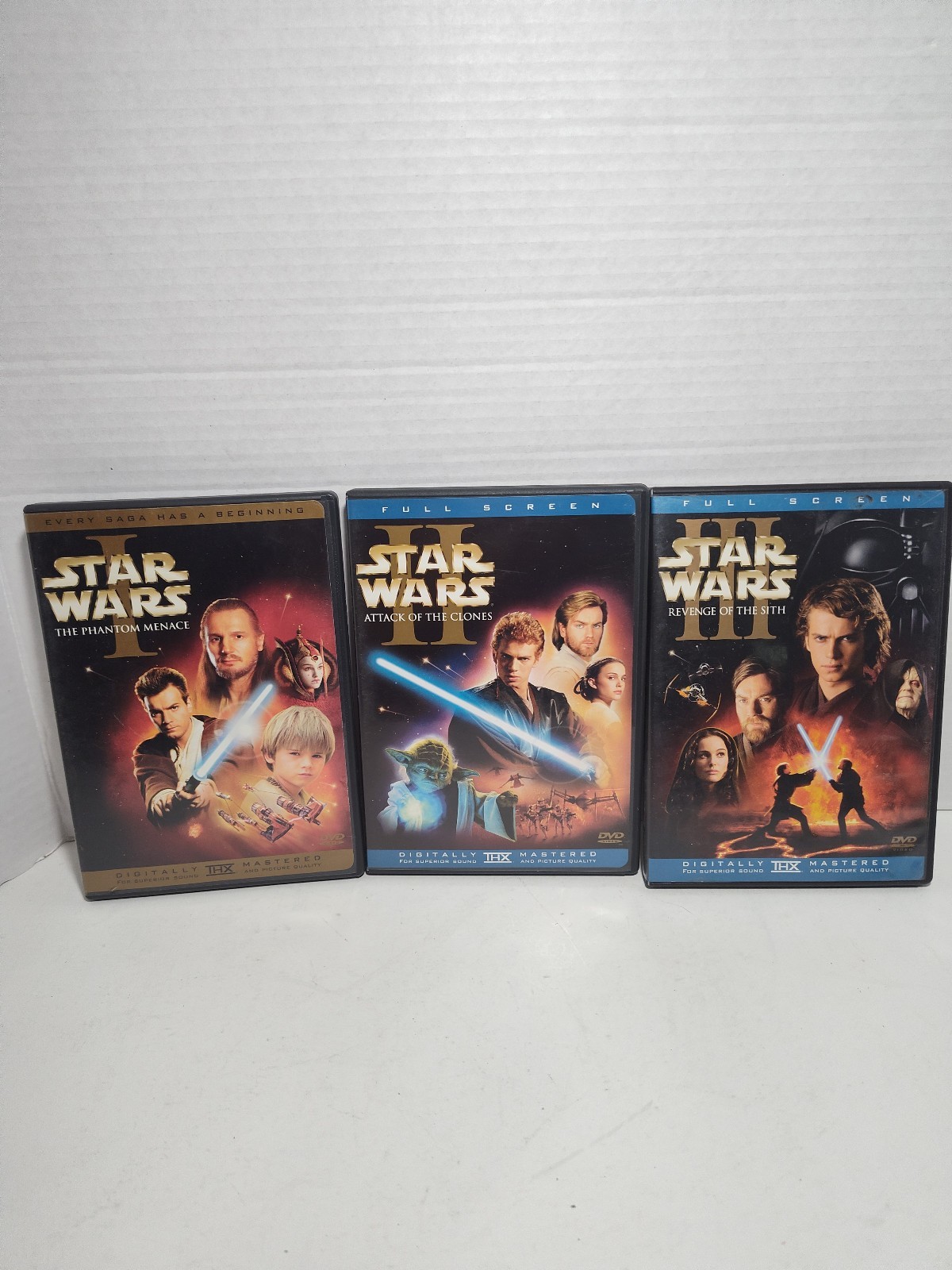 Star Wars Prequel DVD Set Episode 1, 2 and 3 Full Screen - 6 Discs VG+ - $12.86