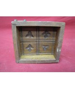 Antique Hand Carved &amp; Made Wood Butter Mold Press Stamp - £54.48 GBP