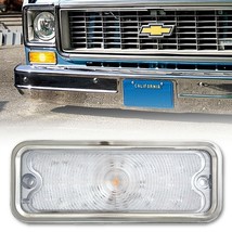 Front RH Amber LED Clear Park Lamp Lens Stainless Trim for 73-80 Chevy G... - £33.83 GBP