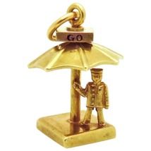 Vintage 14K Gold Walter Lampl Police Officer Stop Go Crossing Guard Charm - £239.00 GBP